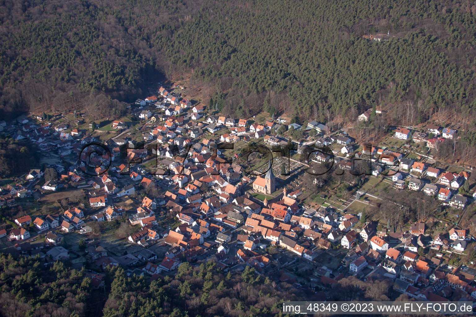 Luftbild von Dörrenbach im Bundesland Rheinland-Pfalz, Deutschland