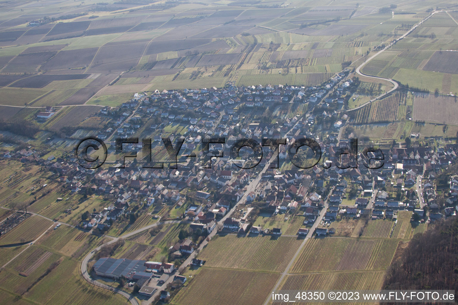 Luftbild von Oberotterbach im Bundesland Rheinland-Pfalz, Deutschland