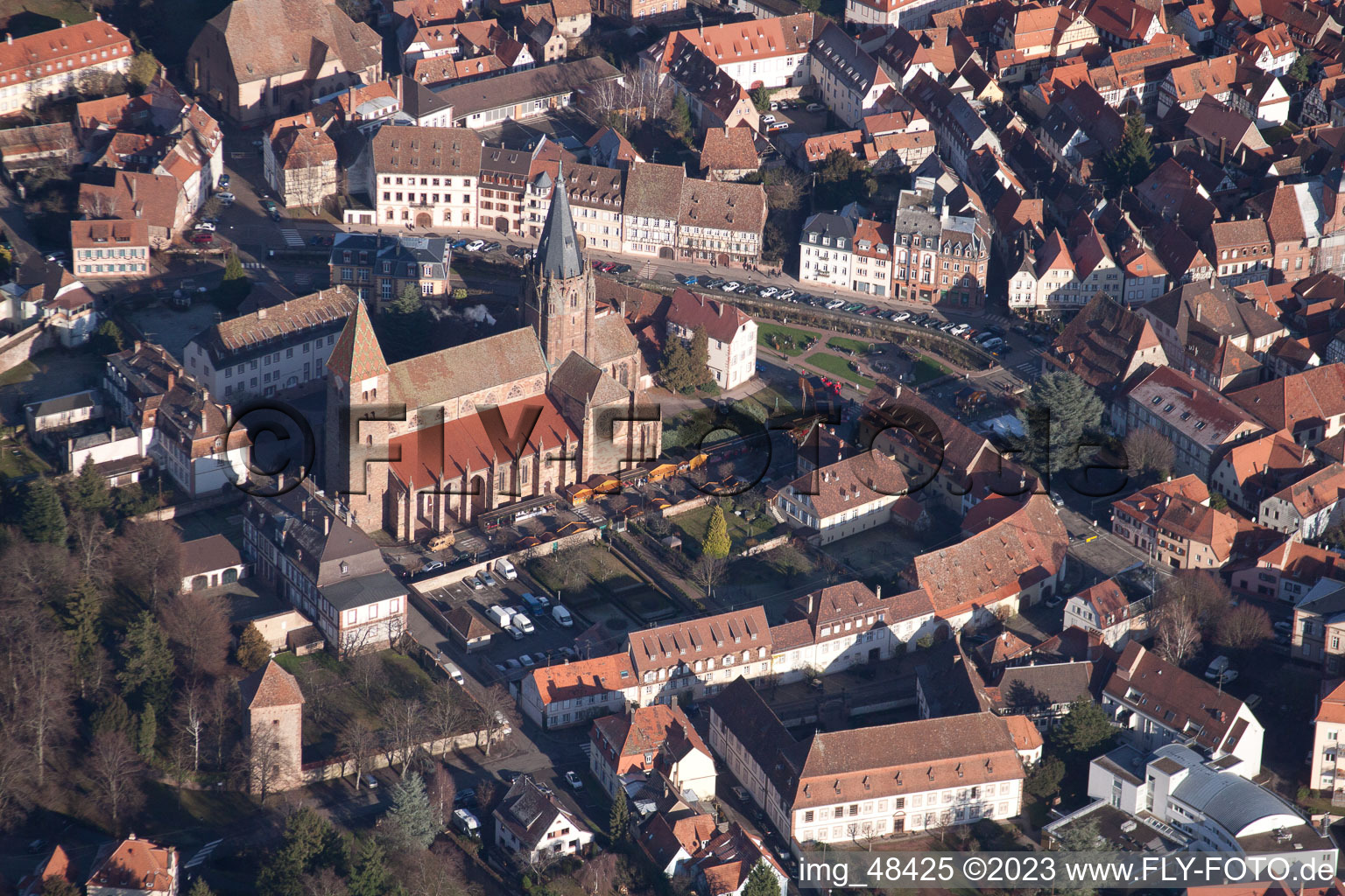 Luftbild von Wissembourg im Bundesland Bas-Rhin, Frankreich