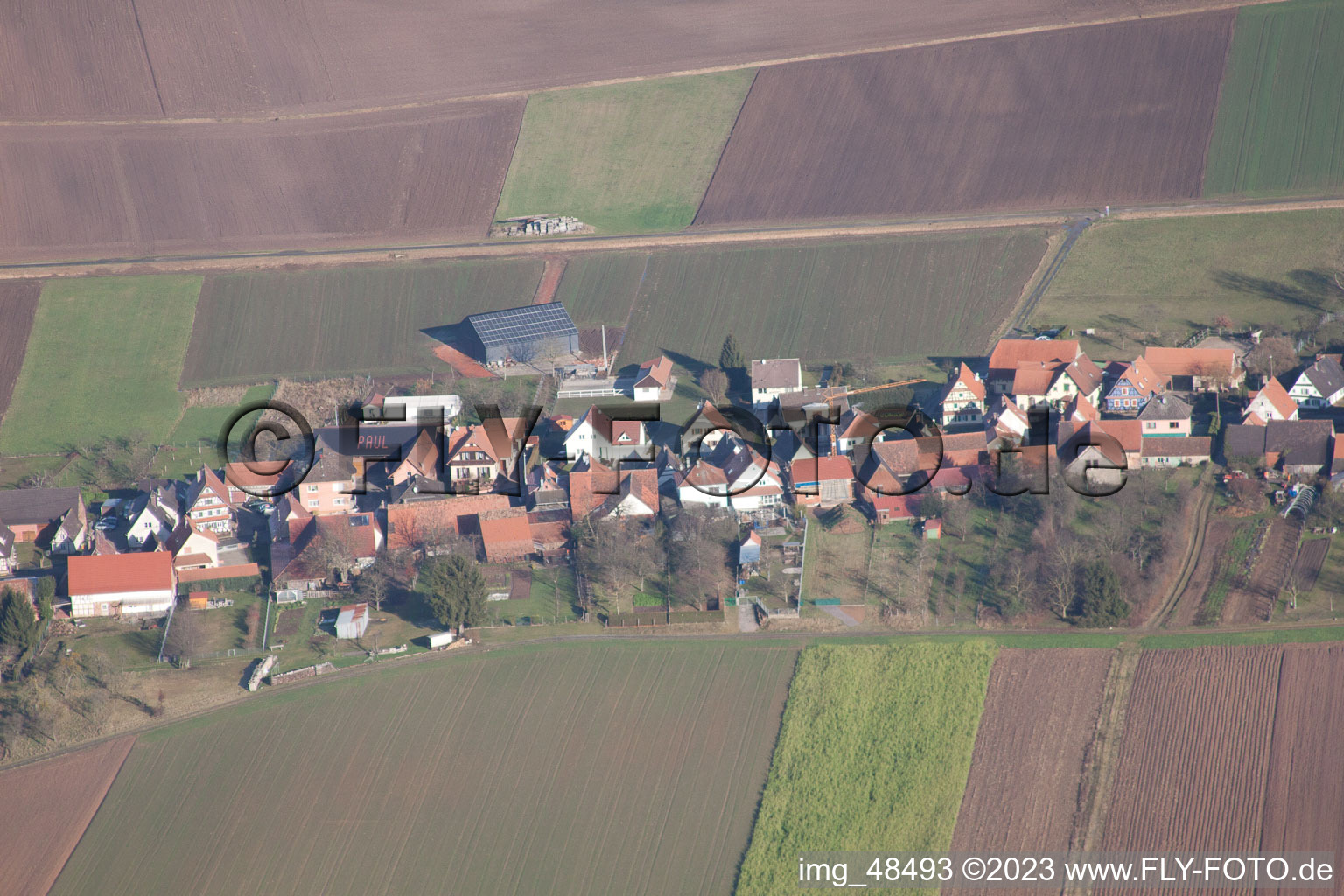 Schleithal im Bundesland Bas-Rhin, Frankreich vom Flugzeug aus