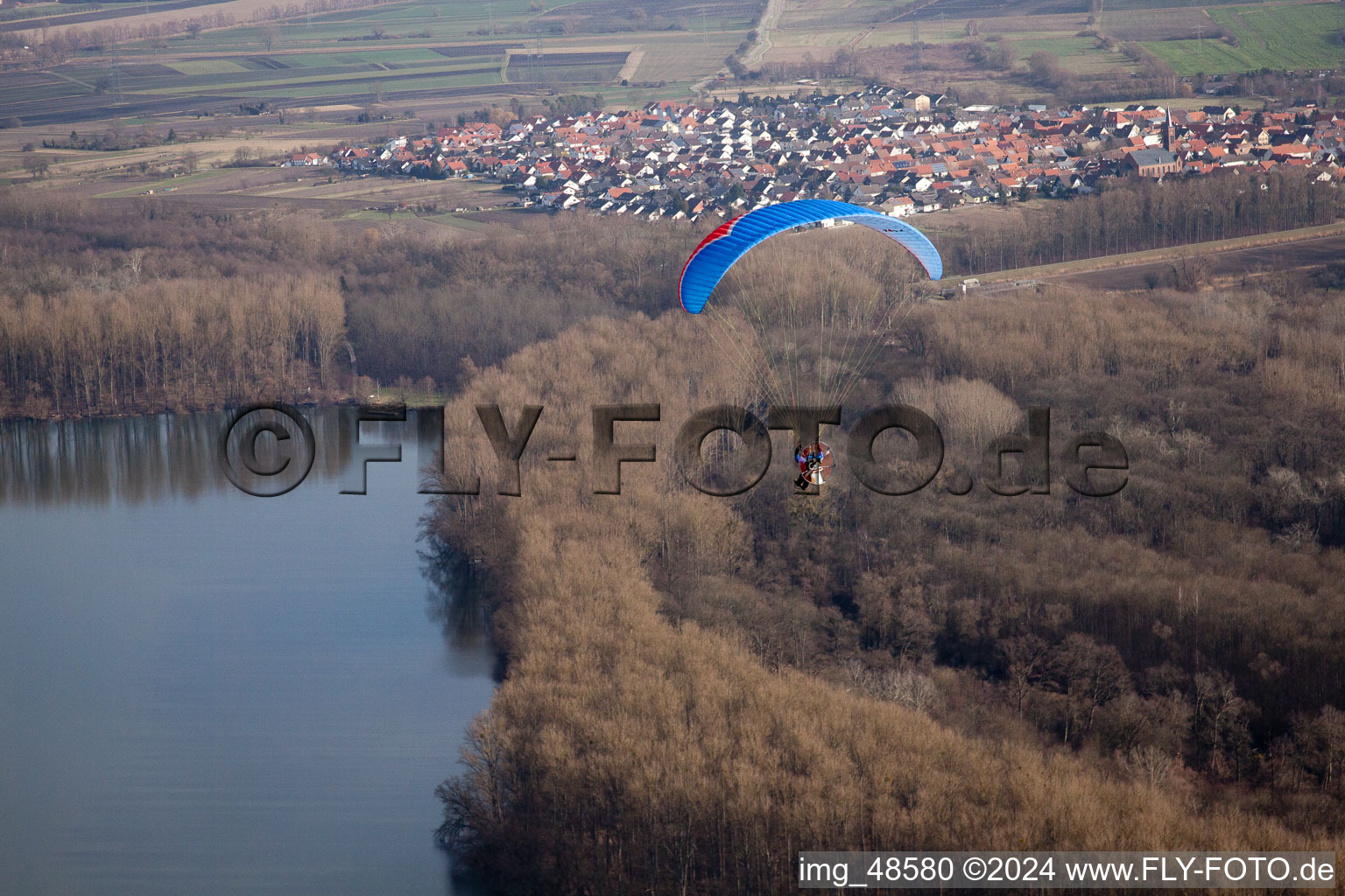 Germersheim im Bundesland Rheinland-Pfalz, Deutschland vom Flugzeug aus