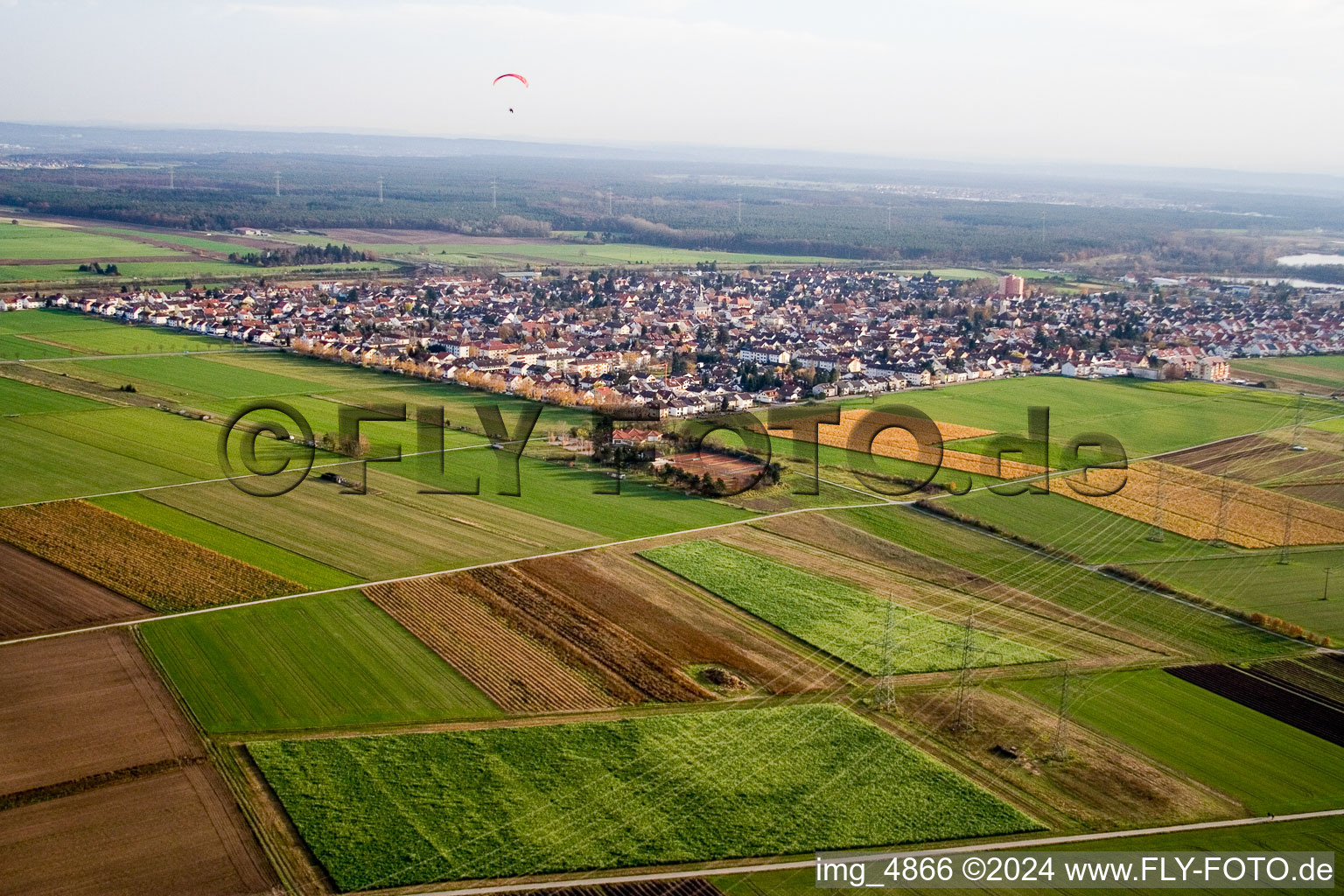 Luftbild von Neulußheim von Nordwesten im Bundesland Baden-Württemberg, Deutschland