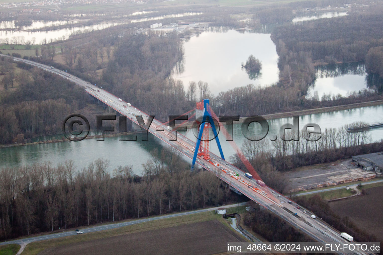 Speyer, Autobahnbrückenbaustelle im Bundesland Rheinland-Pfalz, Deutschland