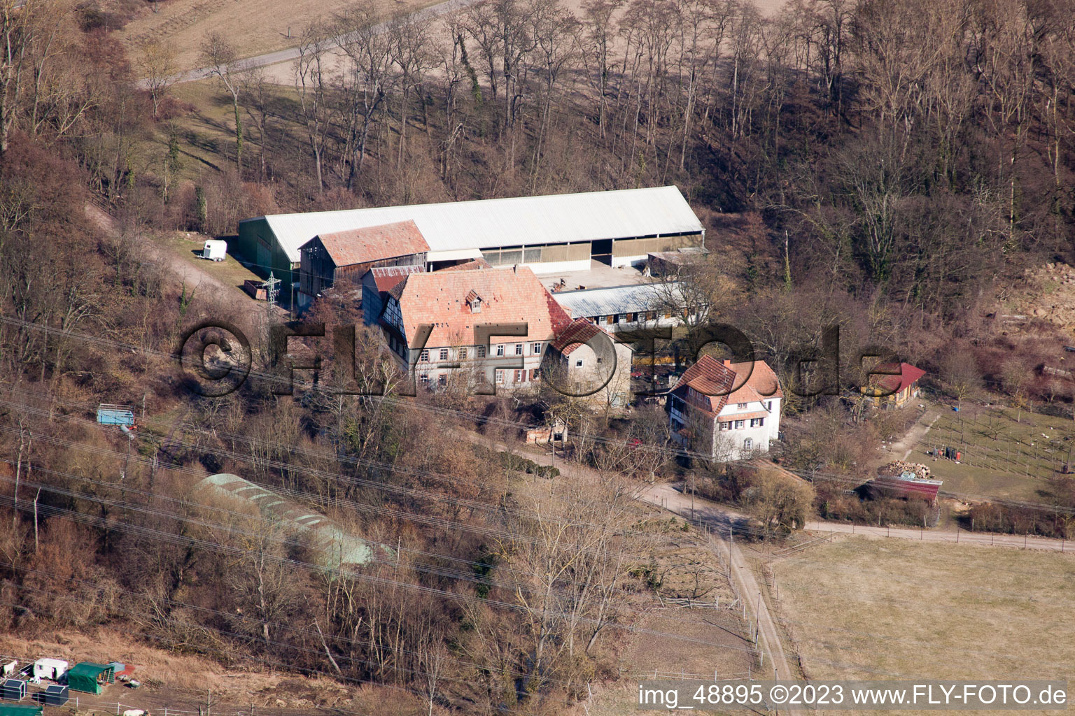 Schrägluftbild von Rheinzabern, Wanzheimer Mühle im Bundesland Rheinland-Pfalz, Deutschland
