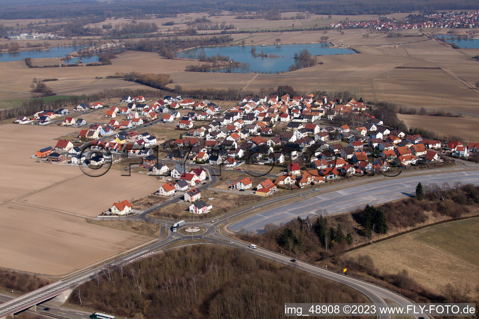 Neupotz, Neubaugebiet Hardtwald im Bundesland Rheinland-Pfalz, Deutschland