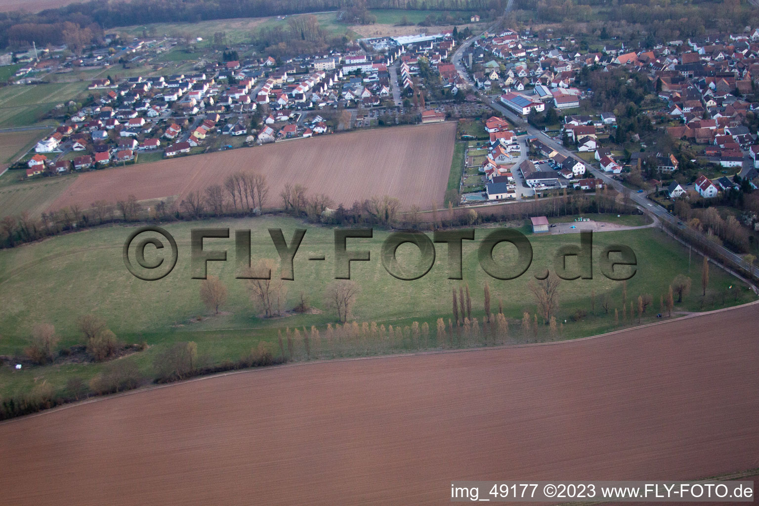 Luftbild von Billigheim, Rennbahn in Billigheim-Ingenheim im Bundesland Rheinland-Pfalz, Deutschland