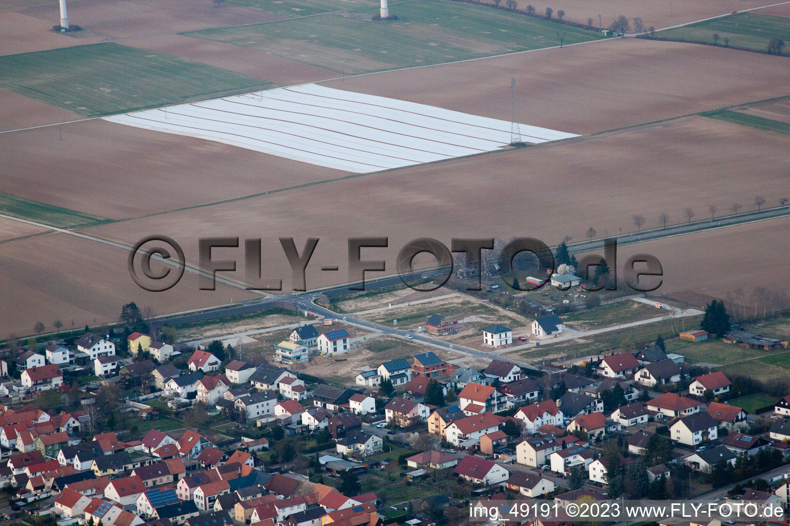 Luftbild von Minfeld, Neubaugebiet Ost im Bundesland Rheinland-Pfalz, Deutschland