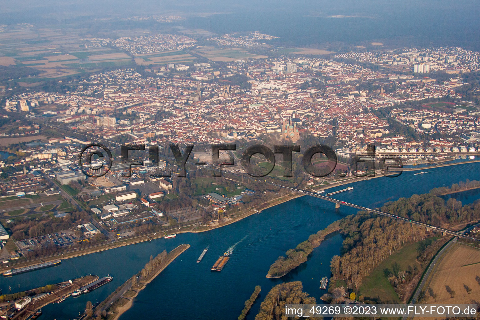 Luftbild von Speyer von Südosten im Bundesland Rheinland-Pfalz, Deutschland