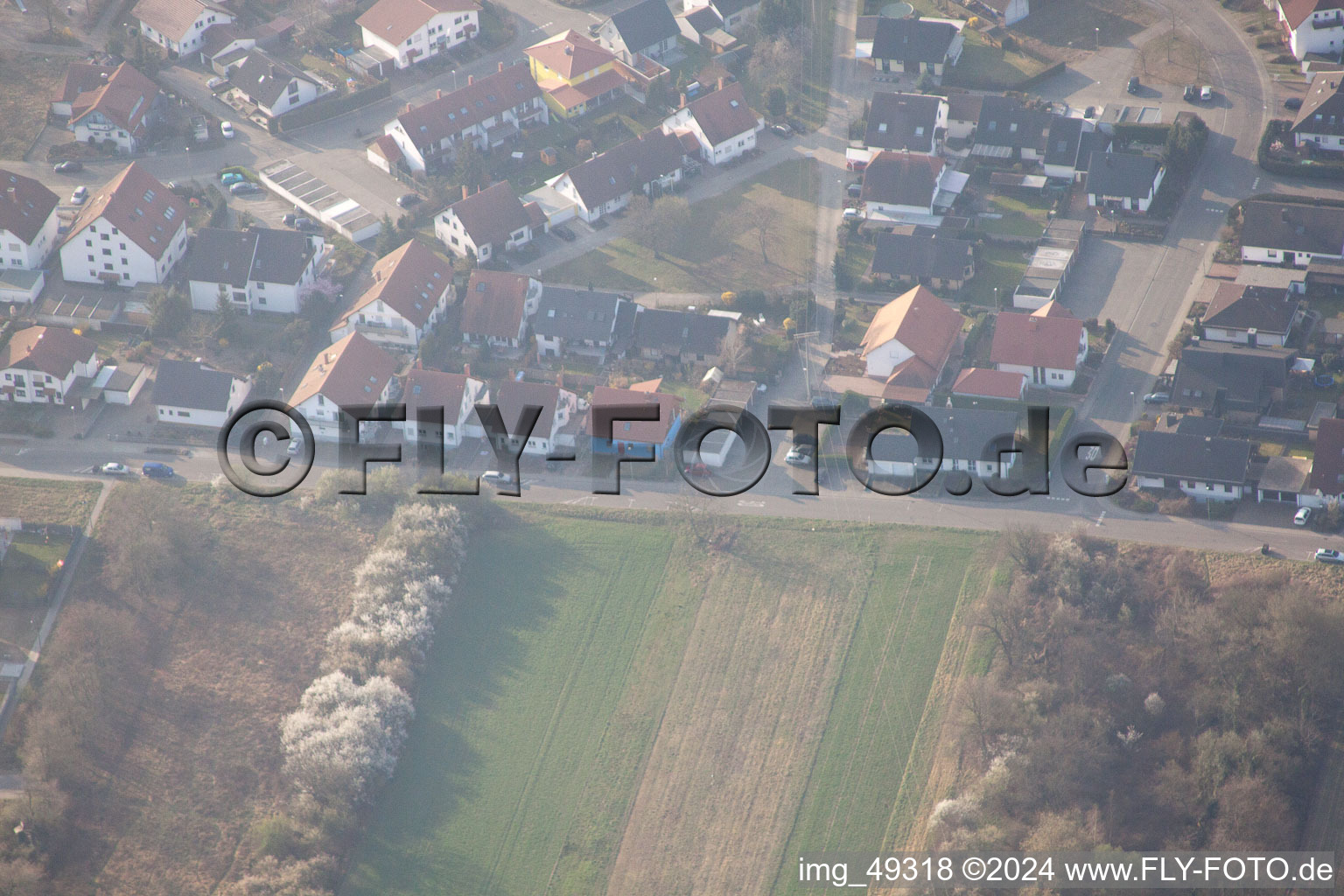 Lingenfeld im Bundesland Rheinland-Pfalz, Deutschland von oben