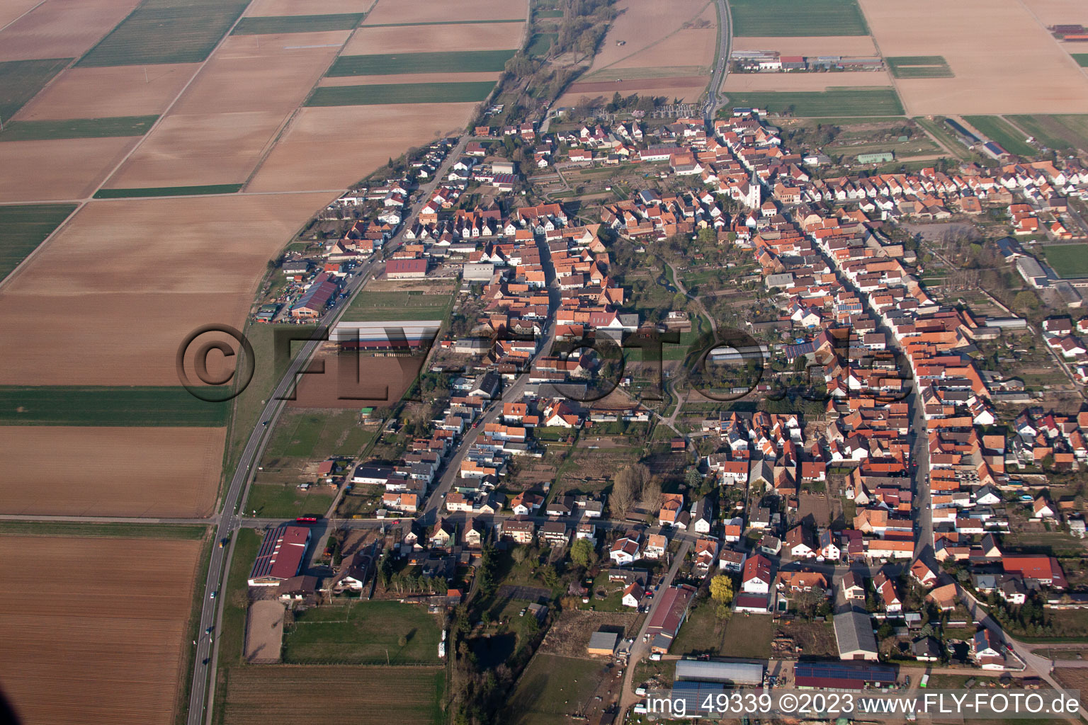 Luftbild von Knittelsheim im Bundesland Rheinland-Pfalz, Deutschland