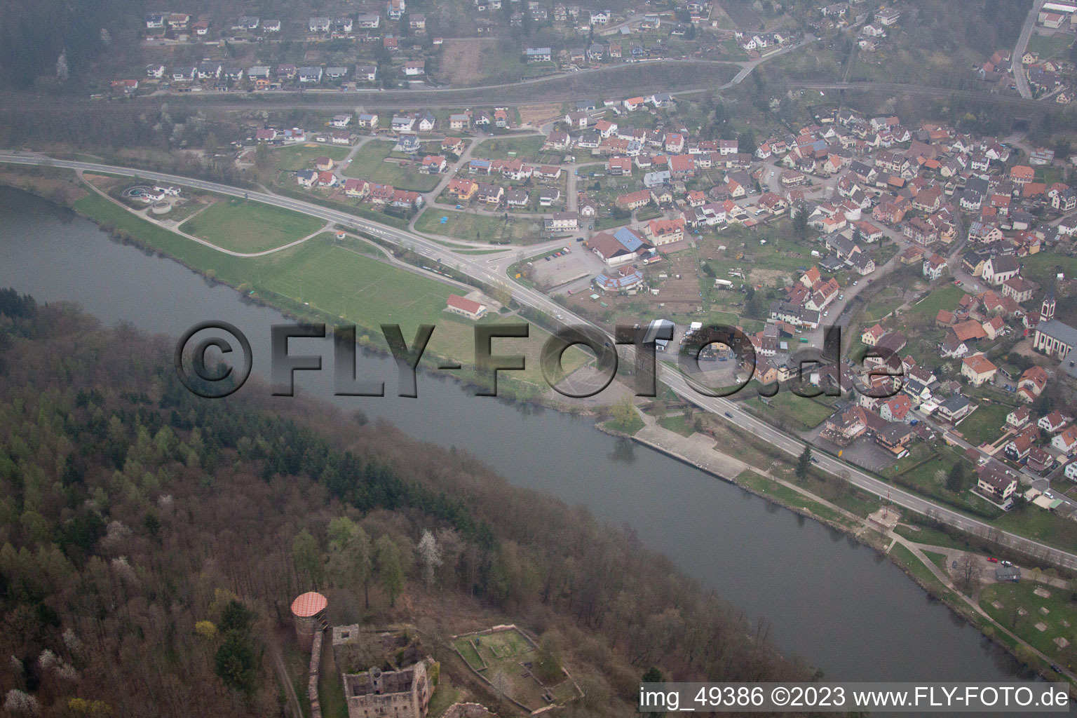 Luftaufnahme von Neckargerach im Bundesland Baden-Württemberg, Deutschland