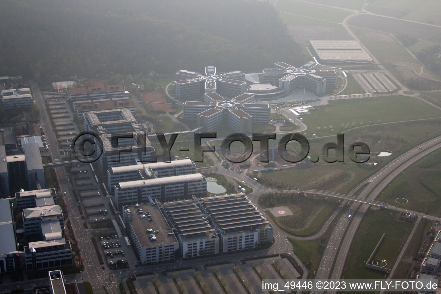 Walldorf, Industriegebiet, SAP AG im Bundesland Baden-Württemberg, Deutschland