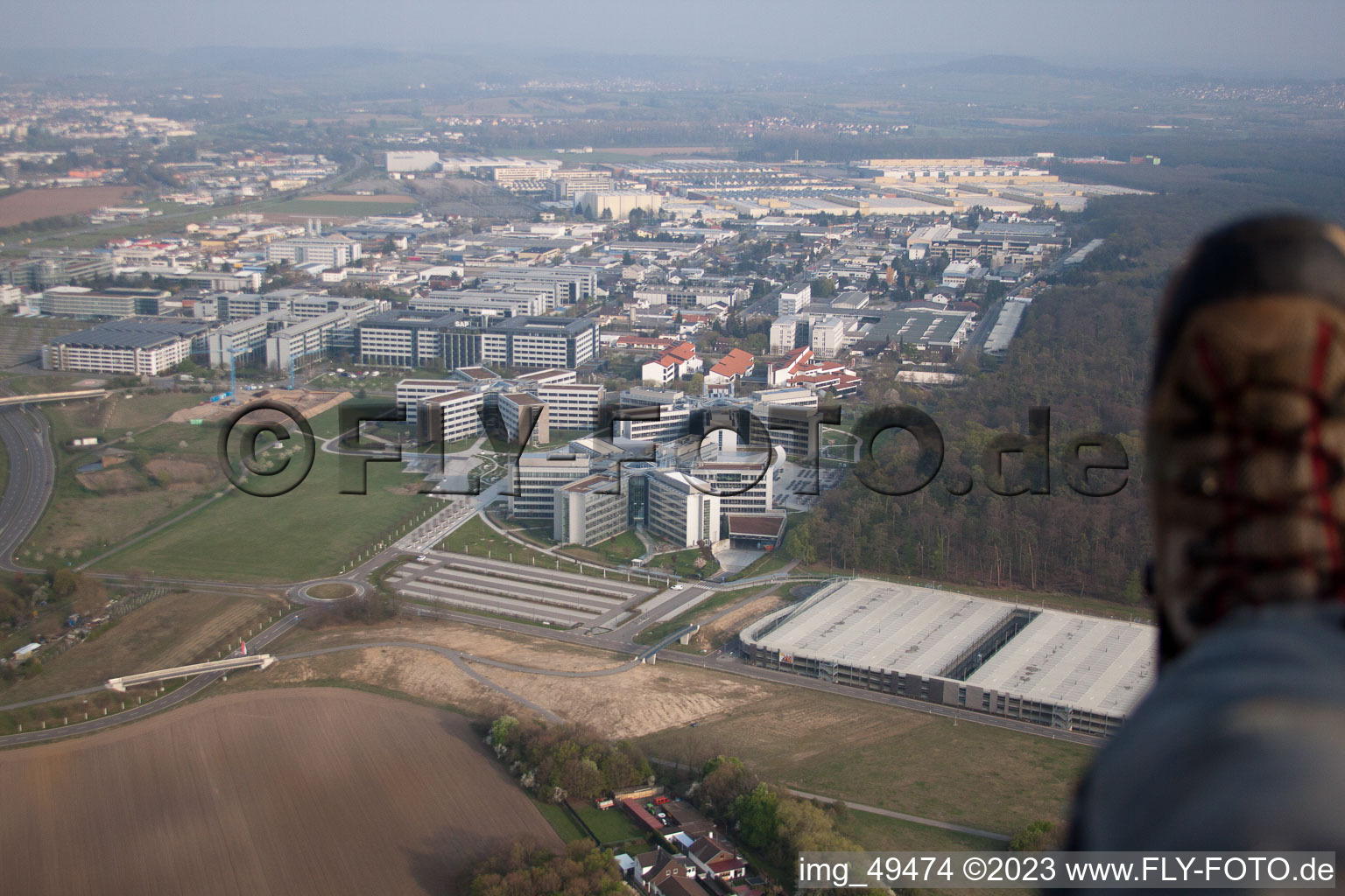 Drohnenaufname von Walldorf, Industriegebiet, SAP AG im Bundesland Baden-Württemberg, Deutschland