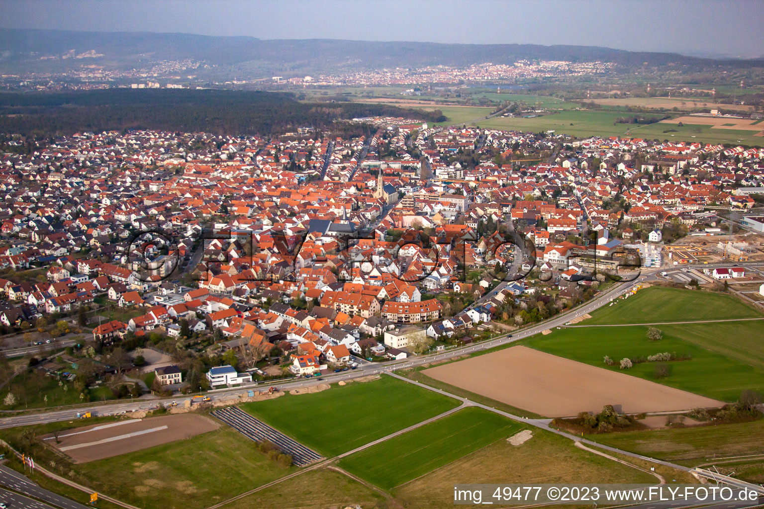 Drohnenbild von Walldorf im Bundesland Baden-Württemberg, Deutschland