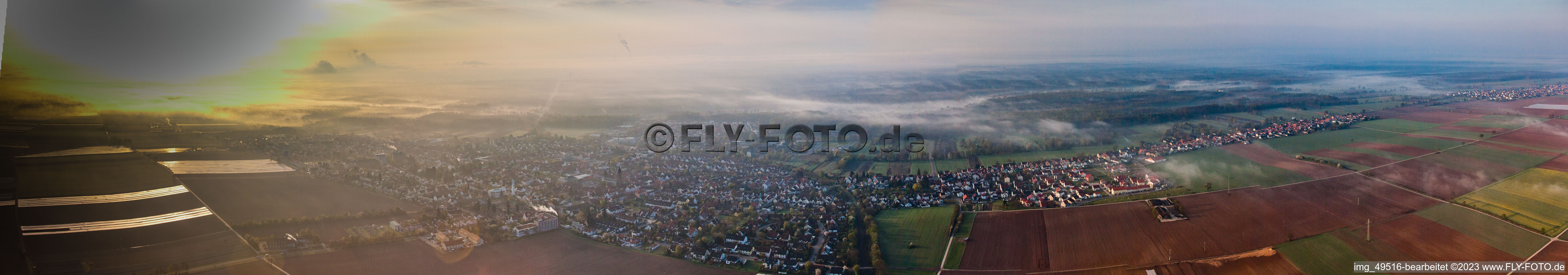 Schrägluftbild von Panorama in Kandel im Bundesland Rheinland-Pfalz, Deutschland