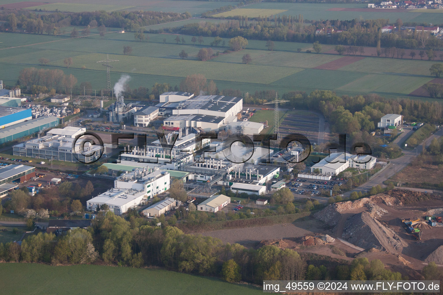 Luftbild von Offenbach an der Queich, Industriegebiet im Bundesland Rheinland-Pfalz, Deutschland