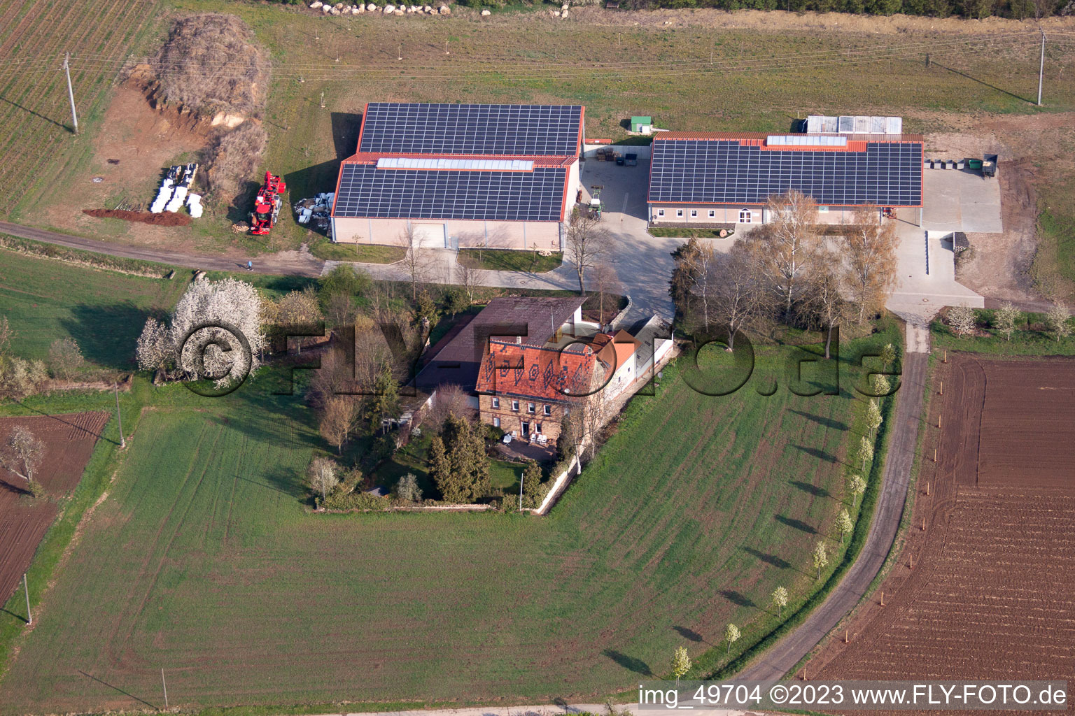 Drohnenbild von Ober-Flörsheim im Bundesland Rheinland-Pfalz, Deutschland