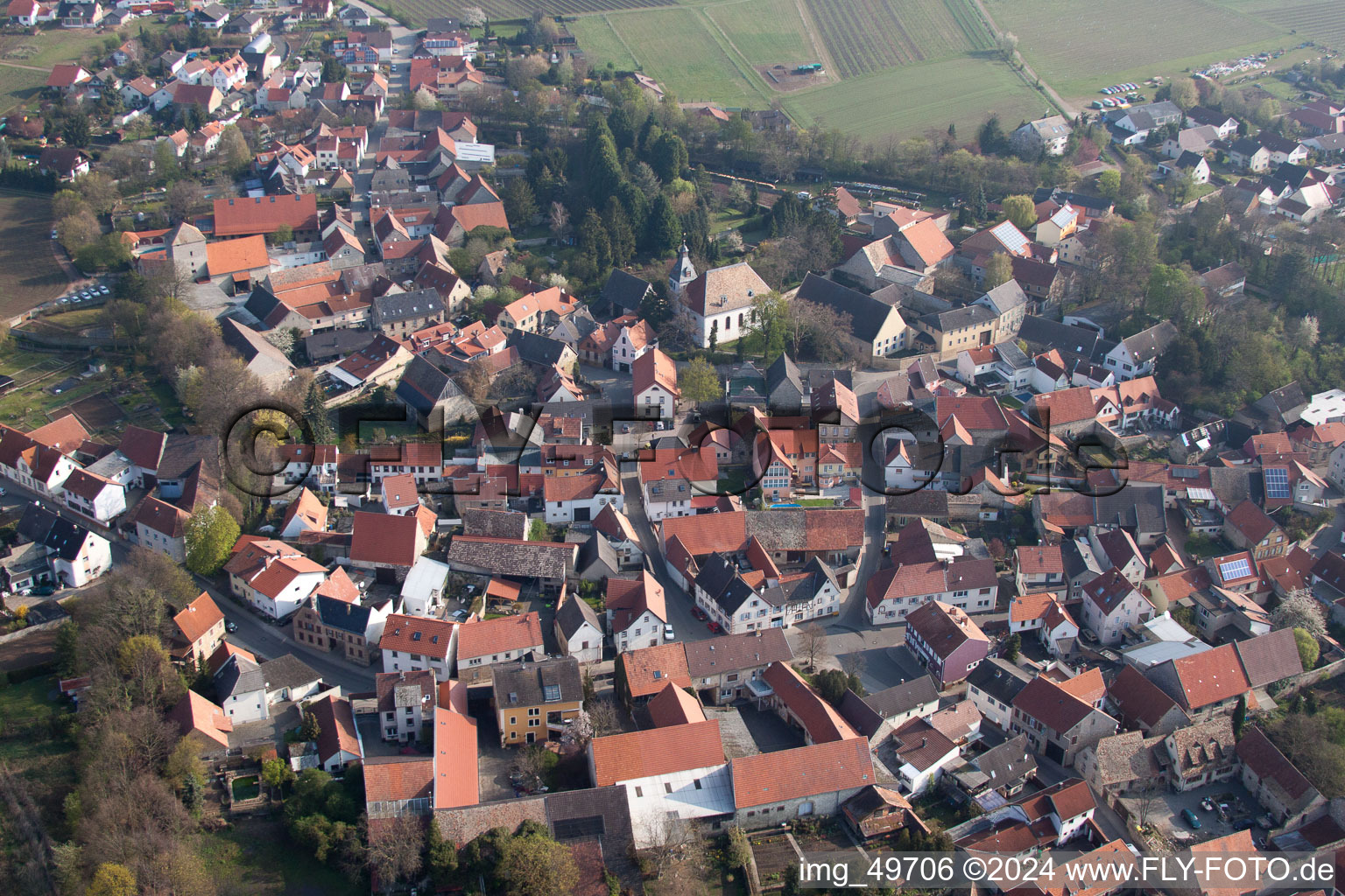 Dorf - Ansicht in Eppelsheim im Bundesland Rheinland-Pfalz, Deutschland