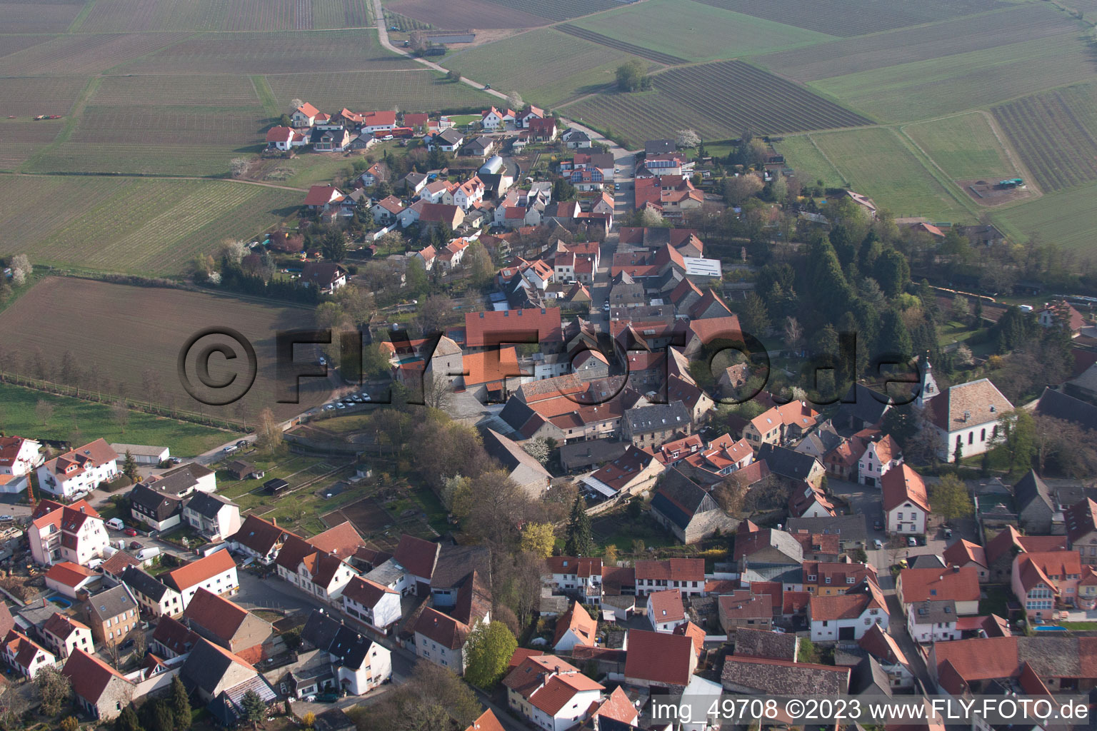 Eppelsheim im Bundesland Rheinland-Pfalz, Deutschland vom Flugzeug aus