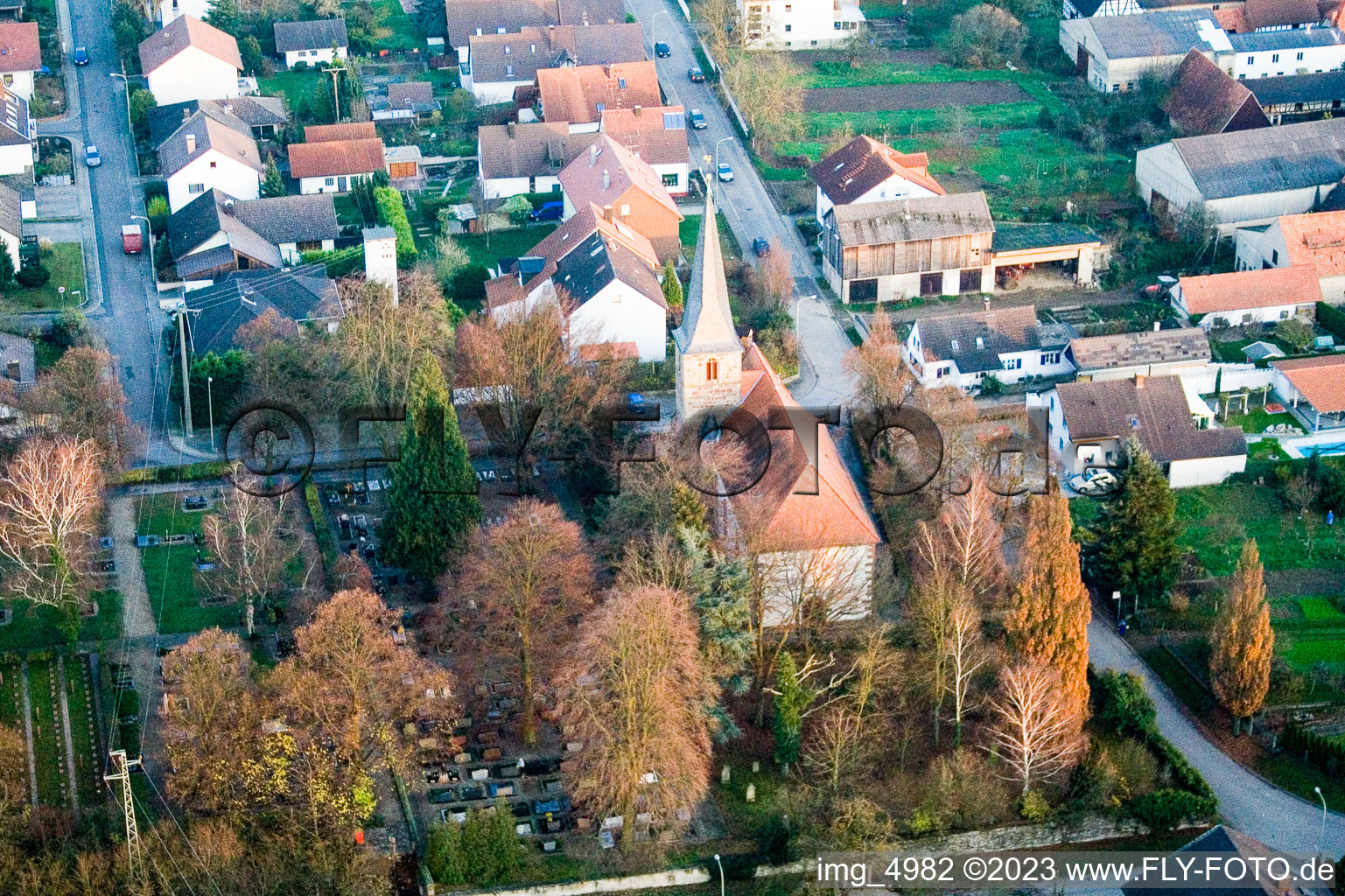 Luftbild von Freckenfeld, Kirchstr im Bundesland Rheinland-Pfalz, Deutschland