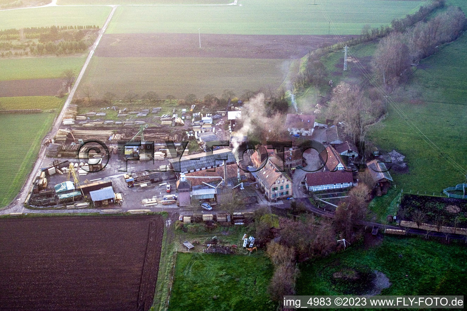 Schaidt, Schaidter Mühle in Wörth am Rhein im Bundesland Rheinland-Pfalz, Deutschland von einer Drohne aus