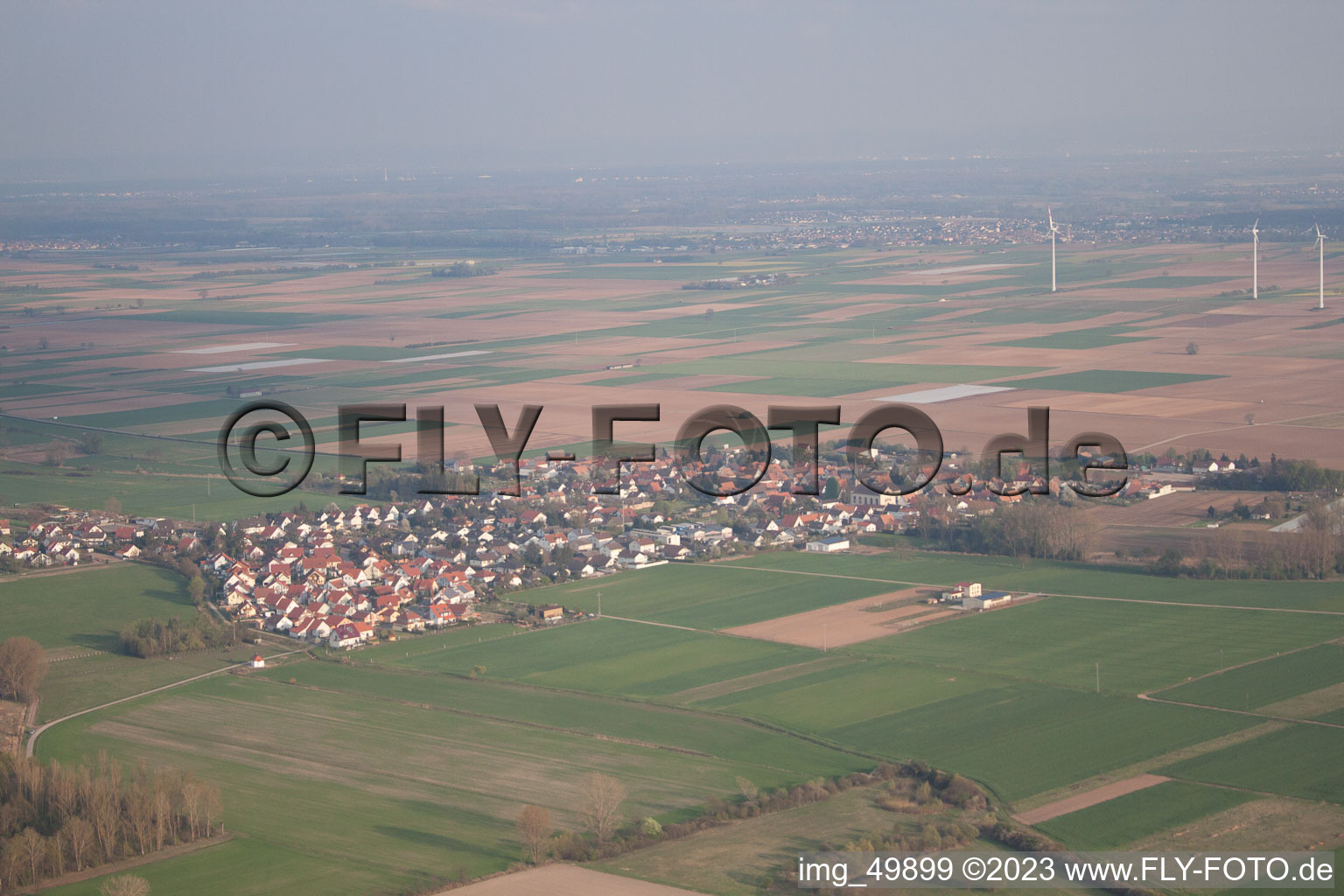 Ottersheim bei Landau im Bundesland Rheinland-Pfalz, Deutschland vom Flugzeug aus