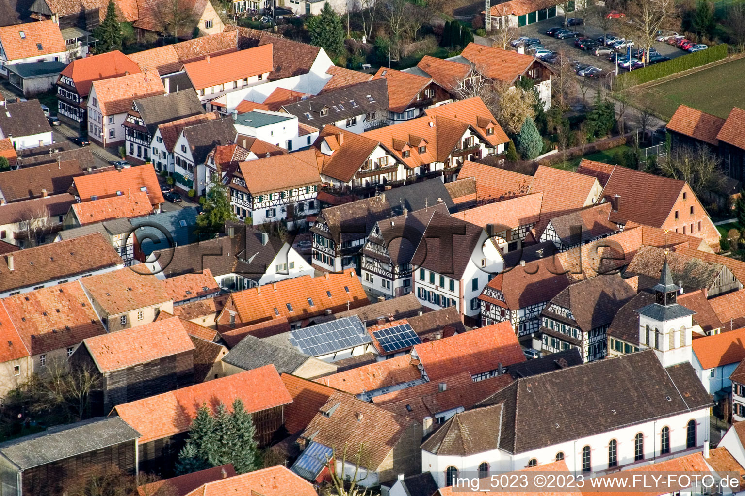 Luftaufnahme von Hayna von Südwesten in Herxheim bei Landau/Pfalz im Bundesland Rheinland-Pfalz, Deutschland