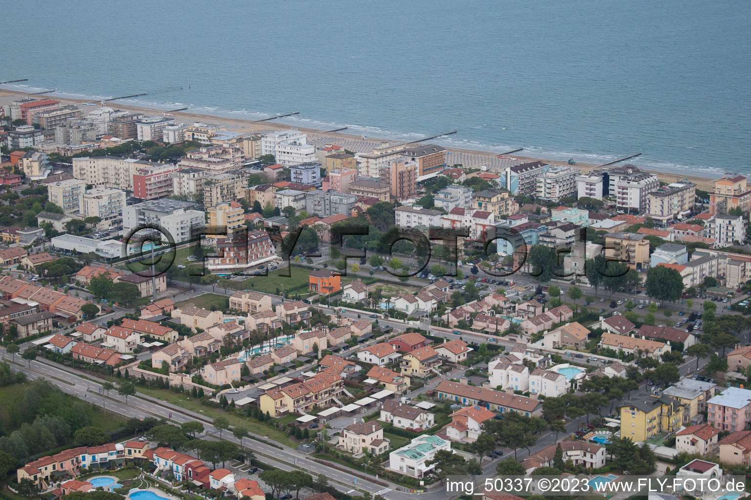 Luftbild von Piave Vecchia im Bundesland Venetien, Italien