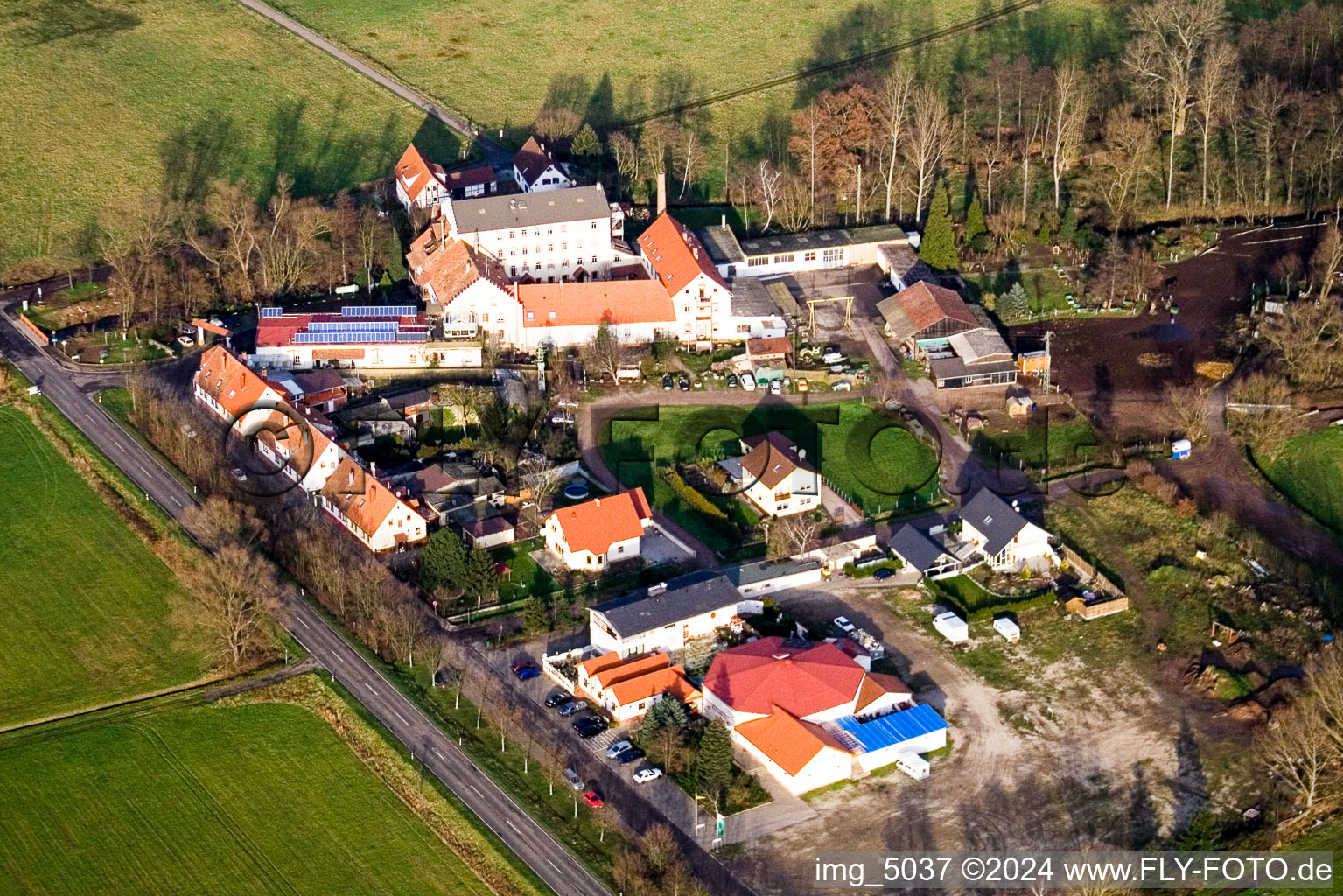 Luftbild von Fuchsmühle in Offenbach an der Queich im Bundesland Rheinland-Pfalz, Deutschland