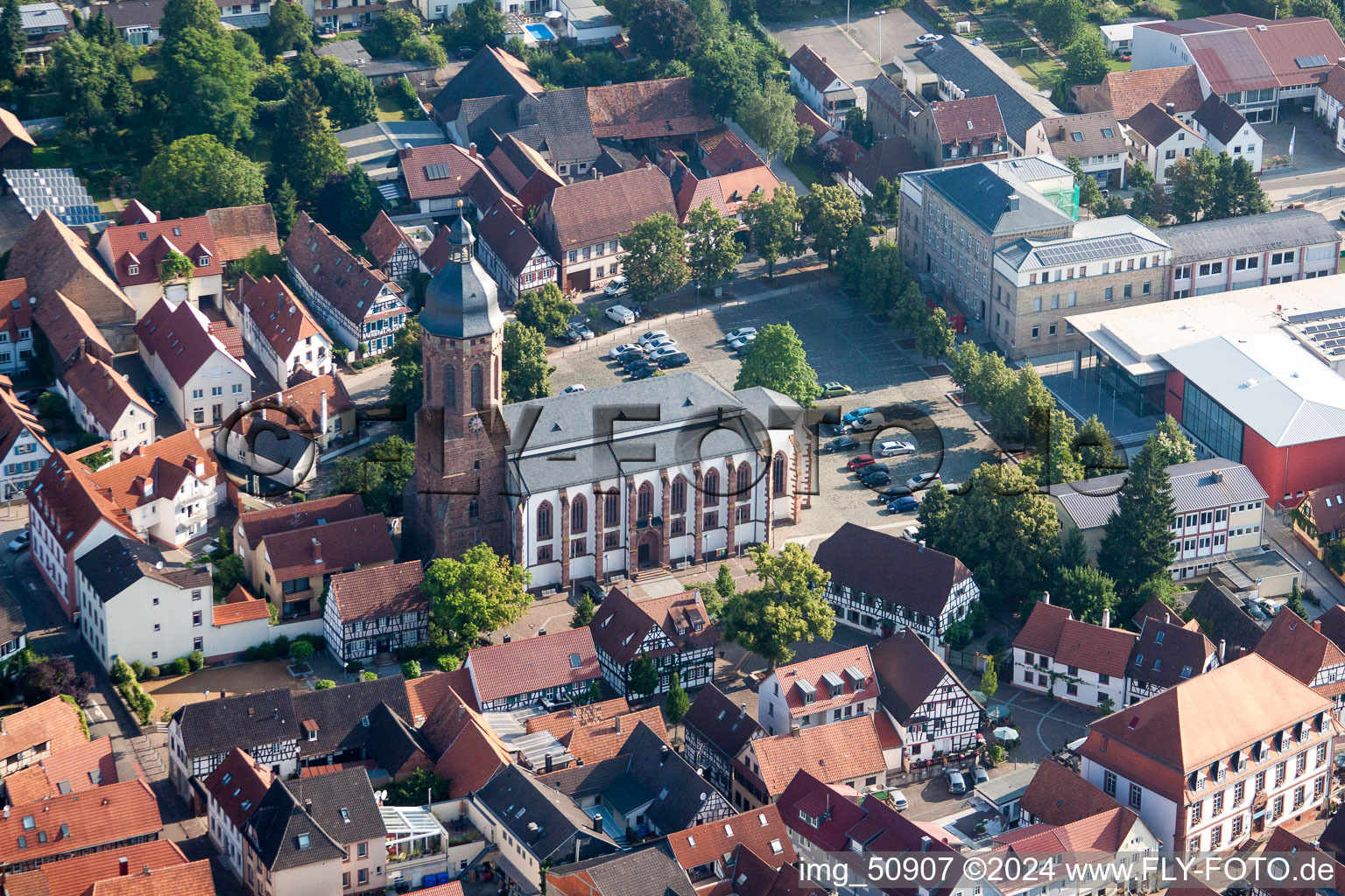 Kandel. kirche Marktplatz, Plätzl im Bundesland Rheinland-Pfalz, Deutschland