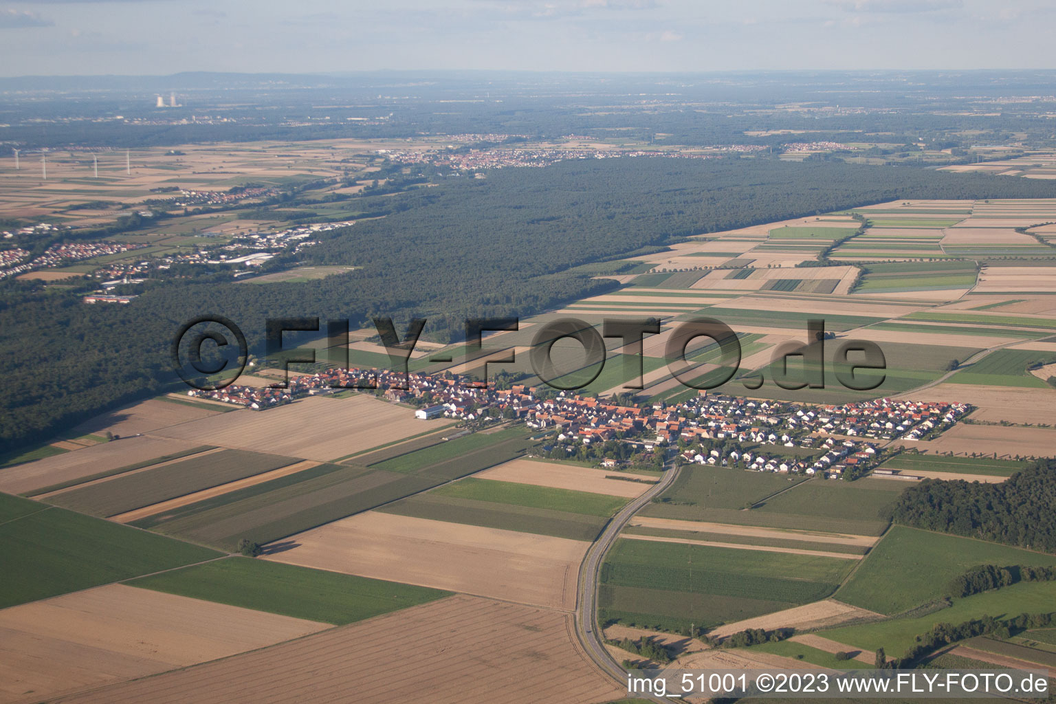 Ortsteil Hayna in Herxheim bei Landau/Pfalz im Bundesland Rheinland-Pfalz, Deutschland aus der Luft betrachtet