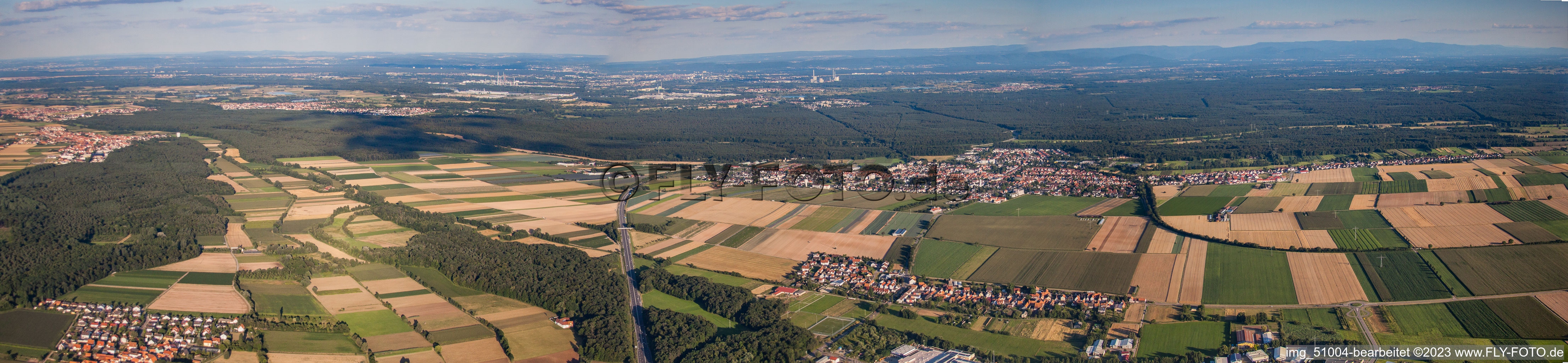Panorama in Kandel im Bundesland Rheinland-Pfalz, Deutschland von oben
