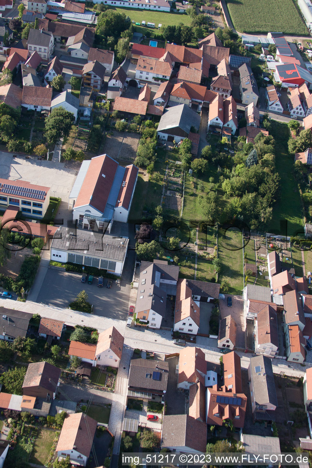 Luftbild von Minfeld im Bundesland Rheinland-Pfalz, Deutschland