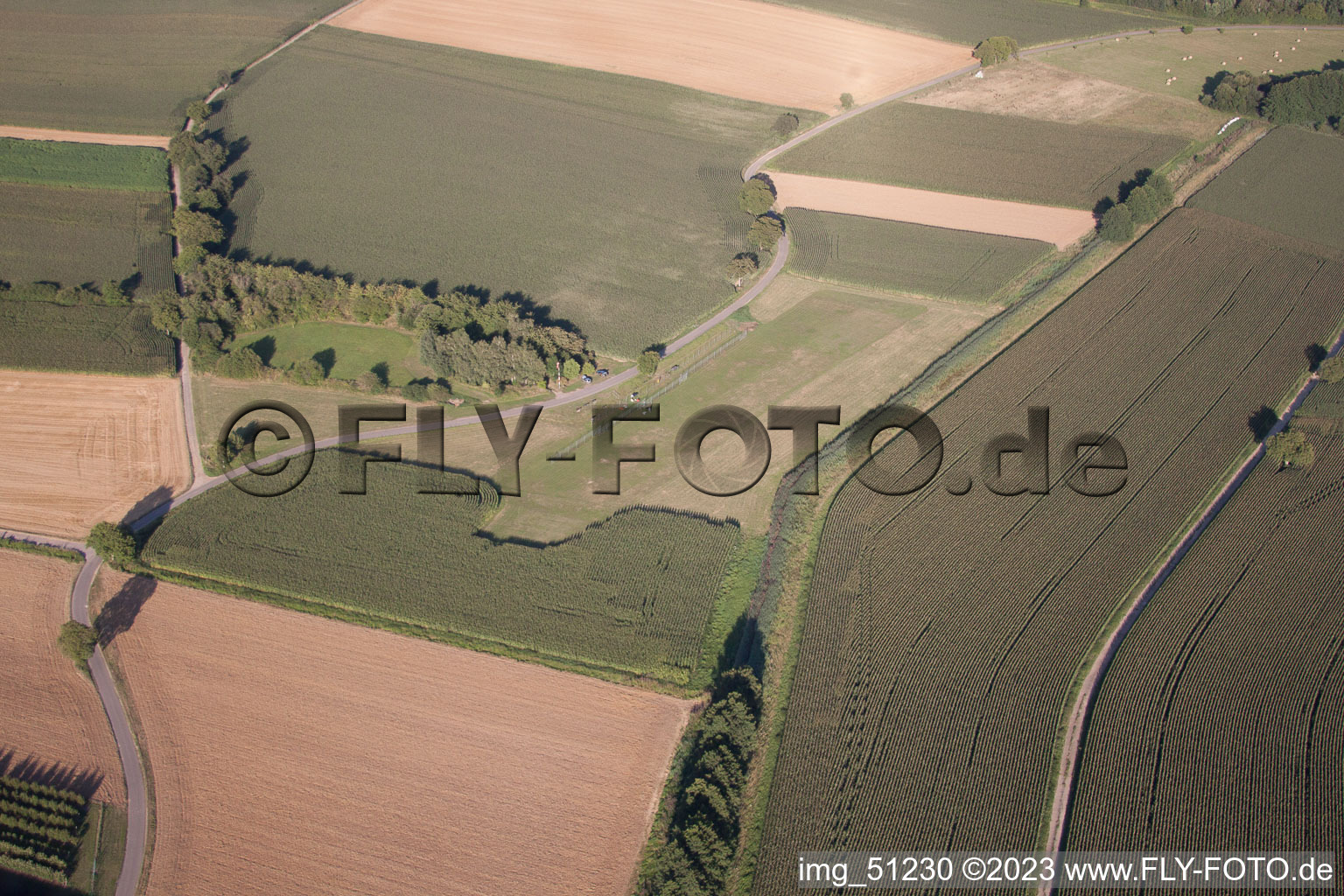 Oberotterbach, Modellflugplatz im Bundesland Rheinland-Pfalz, Deutschland von oben