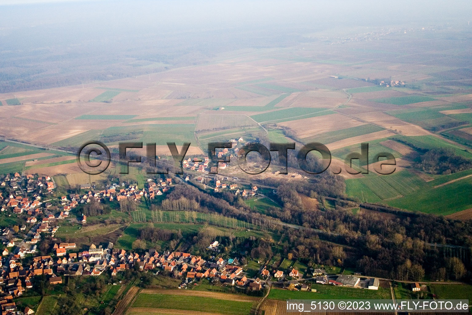 Luftbild von Riedseltz(Elsaß) im Bundesland Bas-Rhin, Frankreich