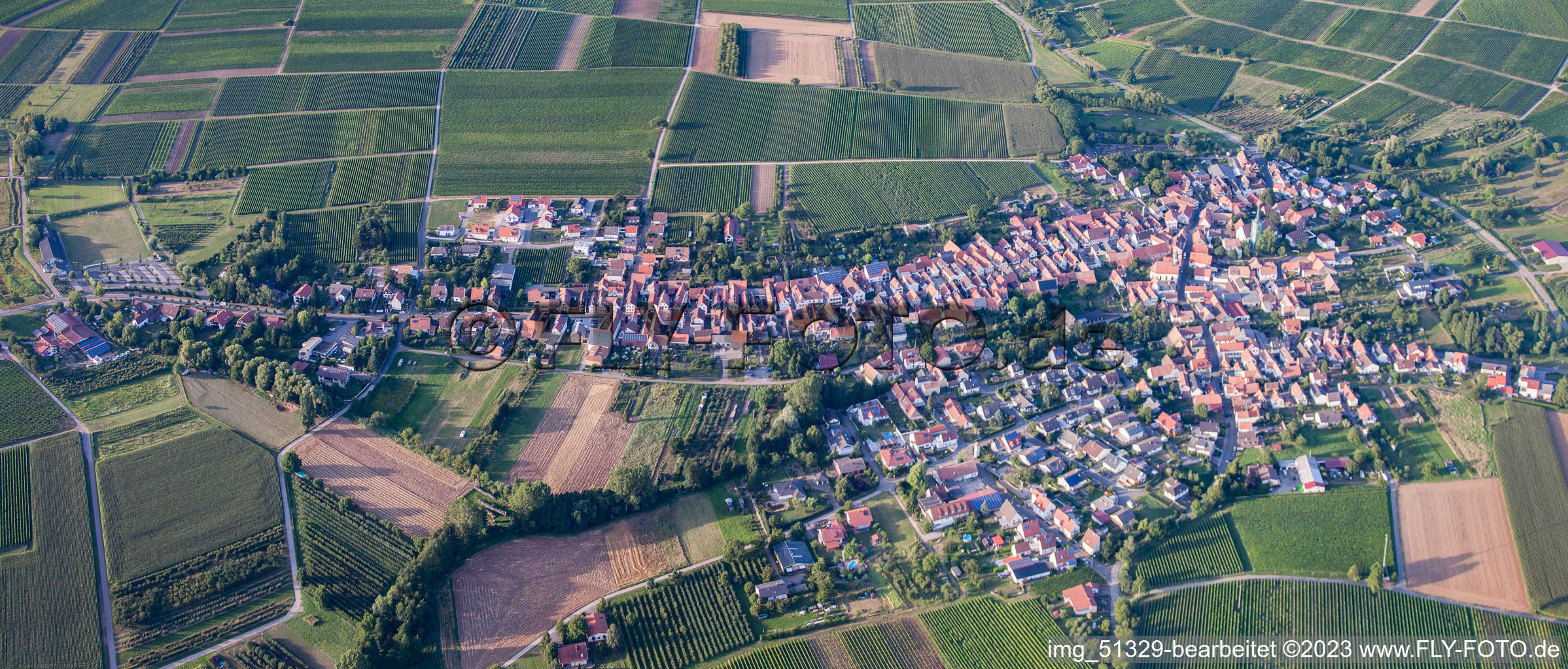Luftbild von Göcklingen im Bundesland Rheinland-Pfalz, Deutschland