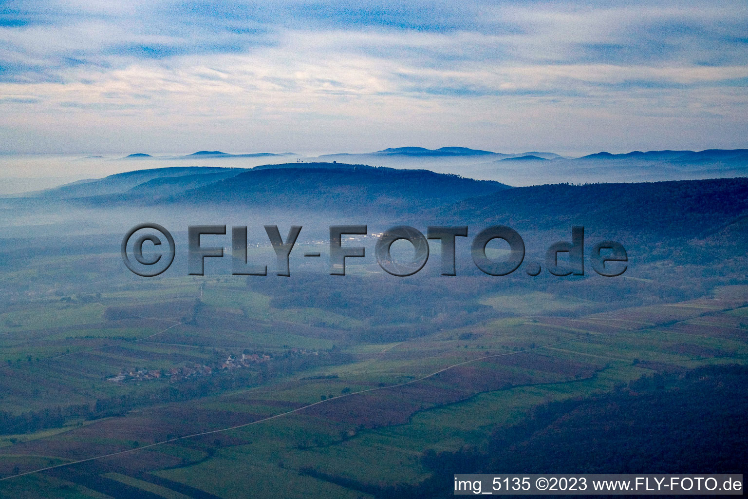 Luftaufnahme von Lobsann(Elsaß) im Bundesland Bas-Rhin, Frankreich