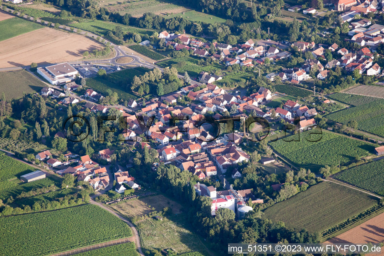 Ortsteil Appenhofen in Billigheim-Ingenheim im Bundesland Rheinland-Pfalz, Deutschland von oben