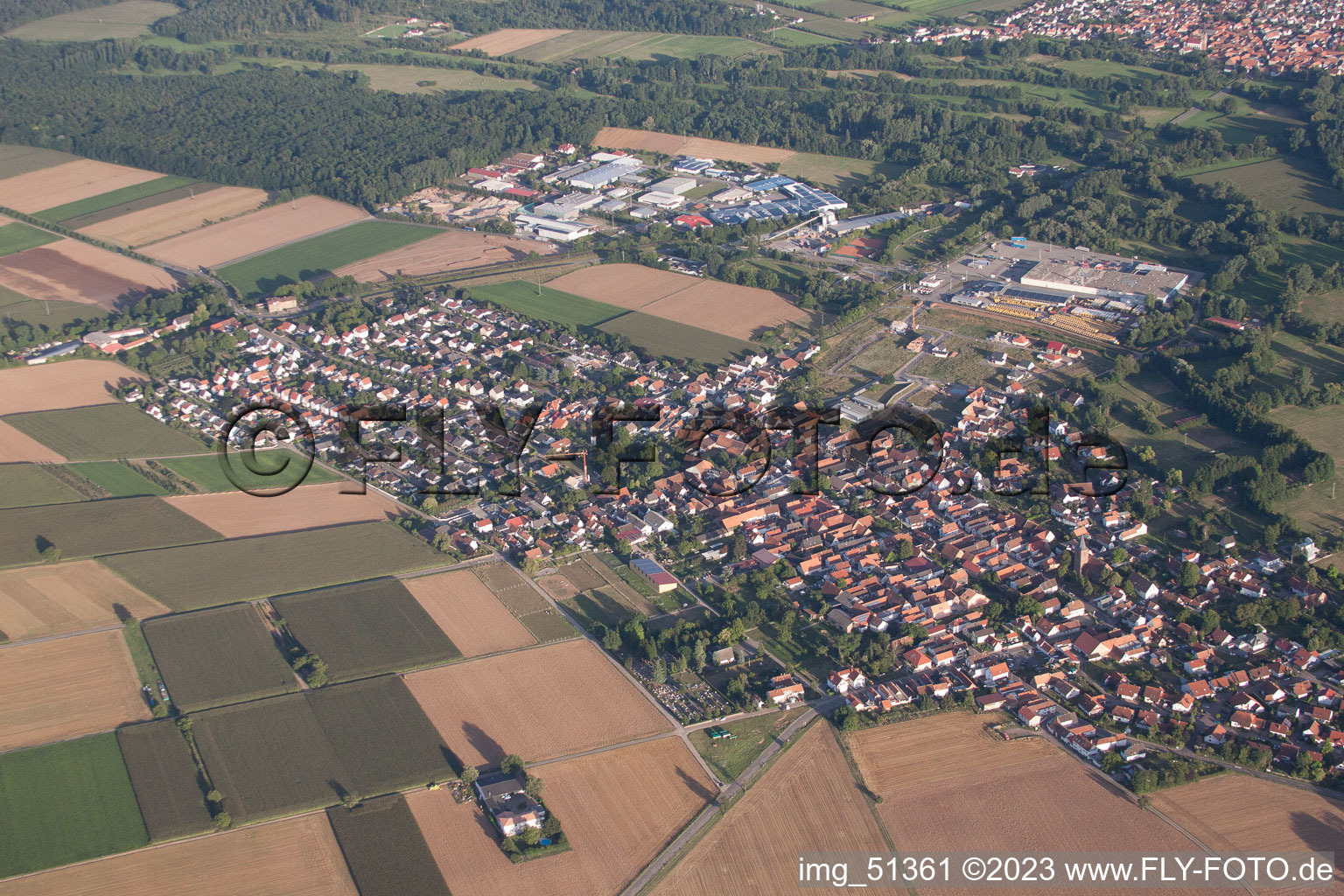 Luftaufnahme von Rohrbach im Bundesland Rheinland-Pfalz, Deutschland