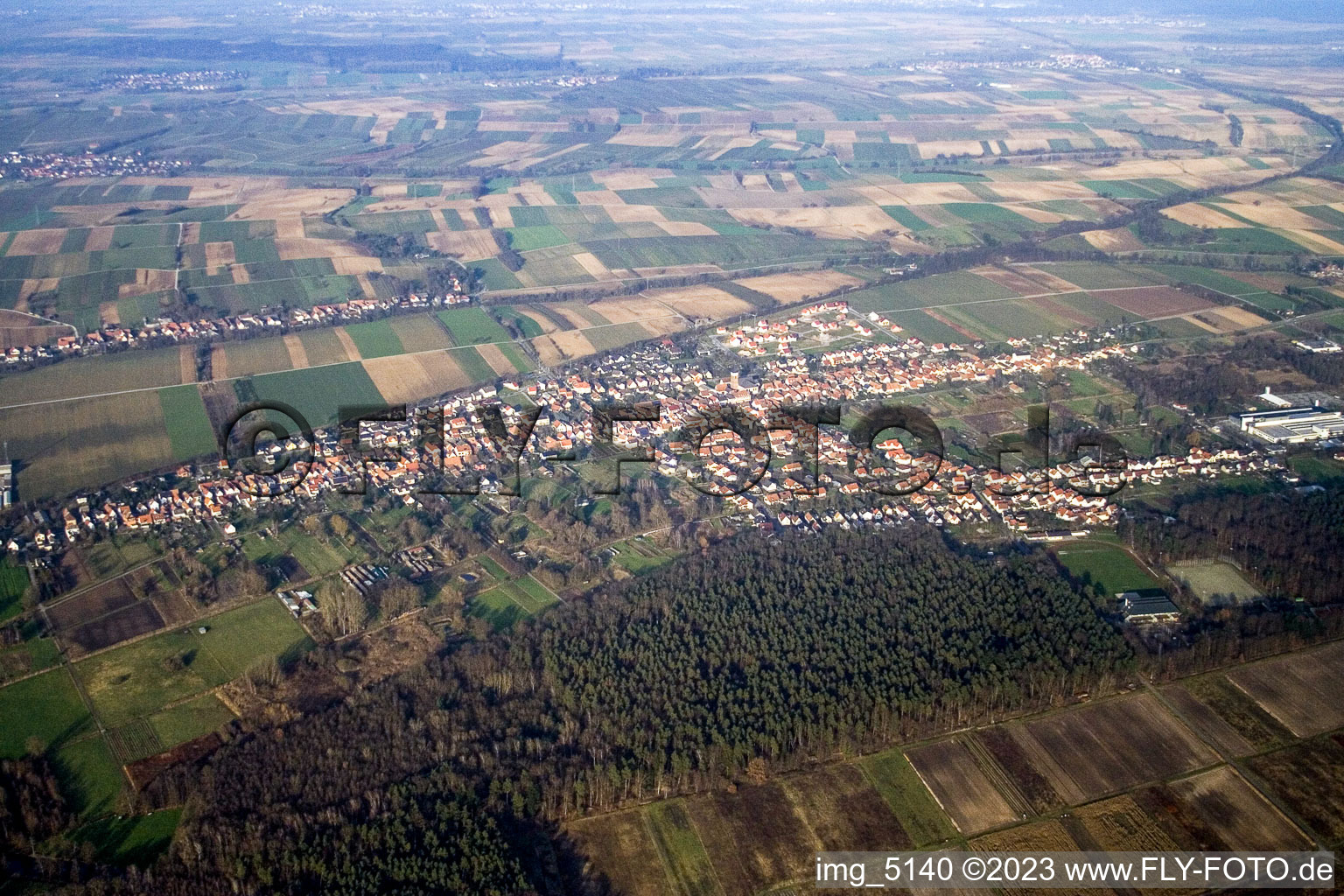 Luftbild von Schaidt von Südwesten in Wörth am Rhein im Bundesland Rheinland-Pfalz, Deutschland