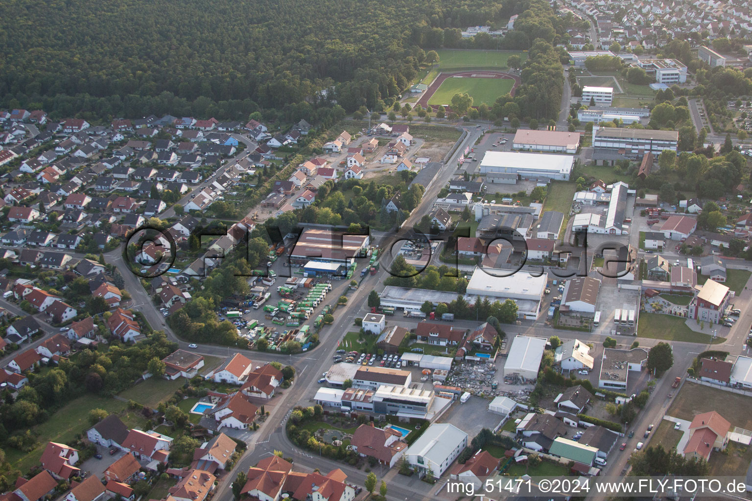 Luftbild von Gutenbergstr in Rülzheim im Bundesland Rheinland-Pfalz, Deutschland