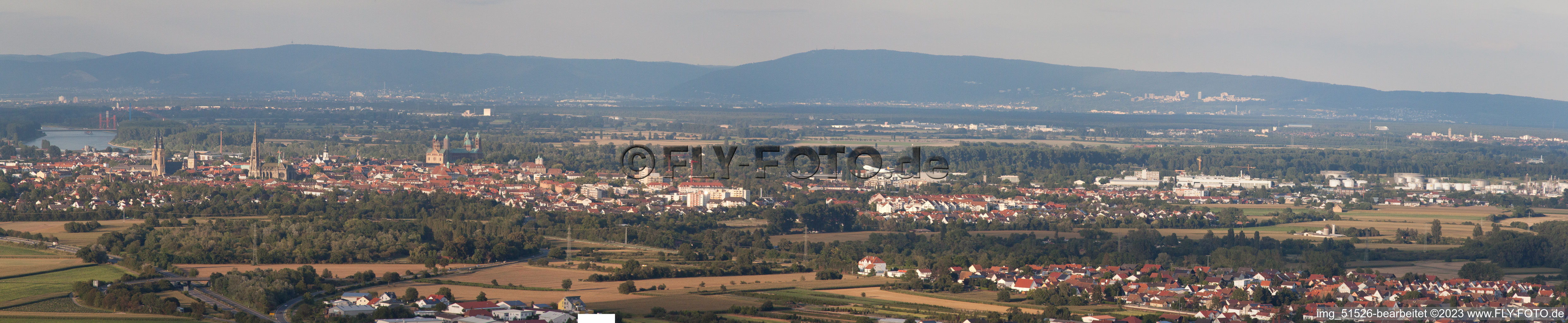 Luftbild von Panorama in Speyer im Bundesland Rheinland-Pfalz, Deutschland