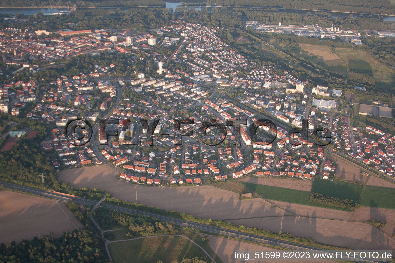 Luftbild von Germersheim im Bundesland Rheinland-Pfalz, Deutschland