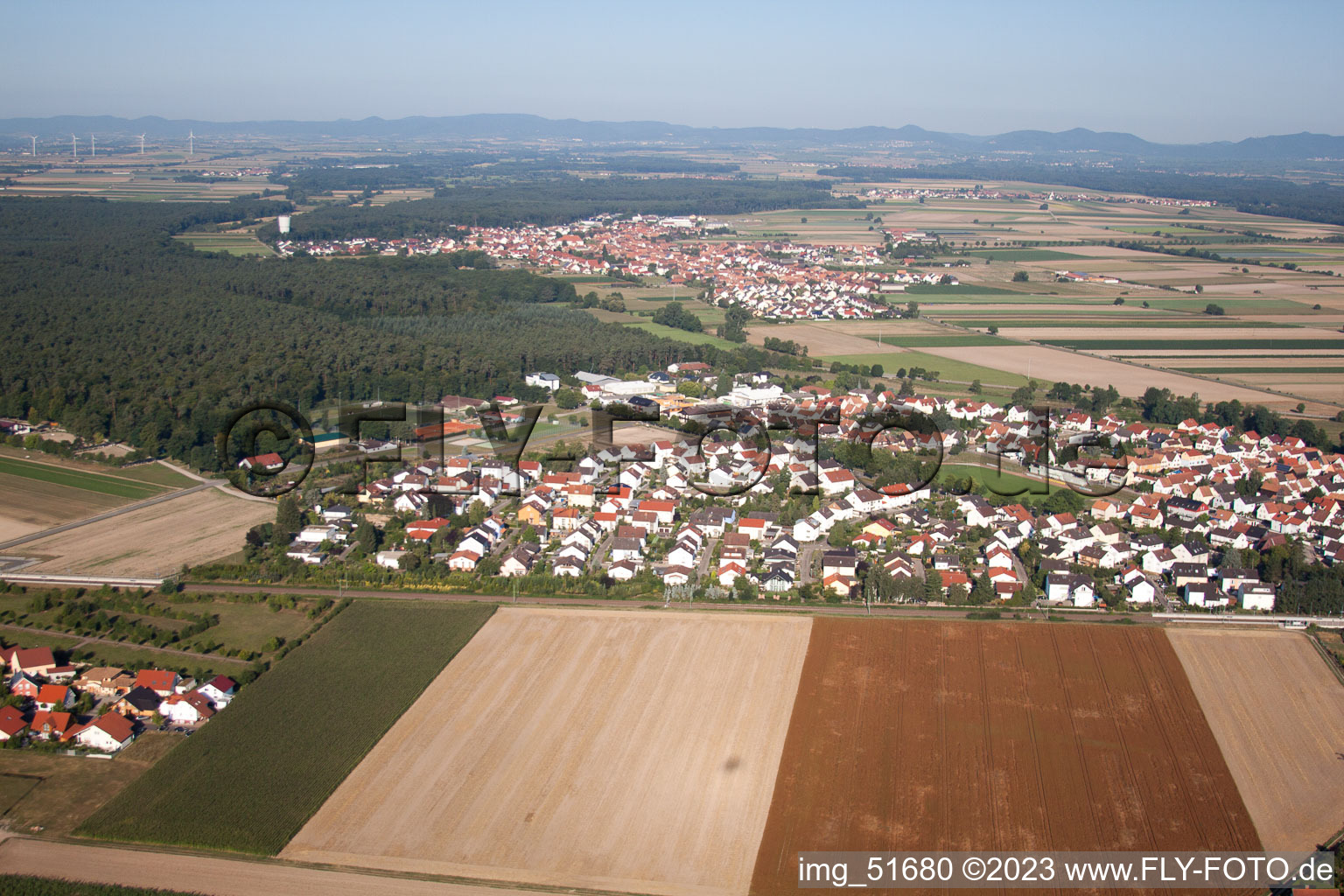 Schrägluftbild von Rheinzabern im Bundesland Rheinland-Pfalz, Deutschland