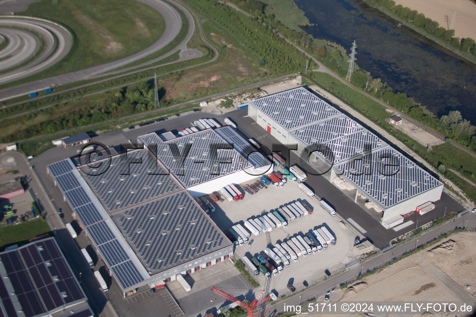 Wörth am Rhein, Industriegebiet Oberwald im Bundesland Rheinland-Pfalz, Deutschland von oben gesehen