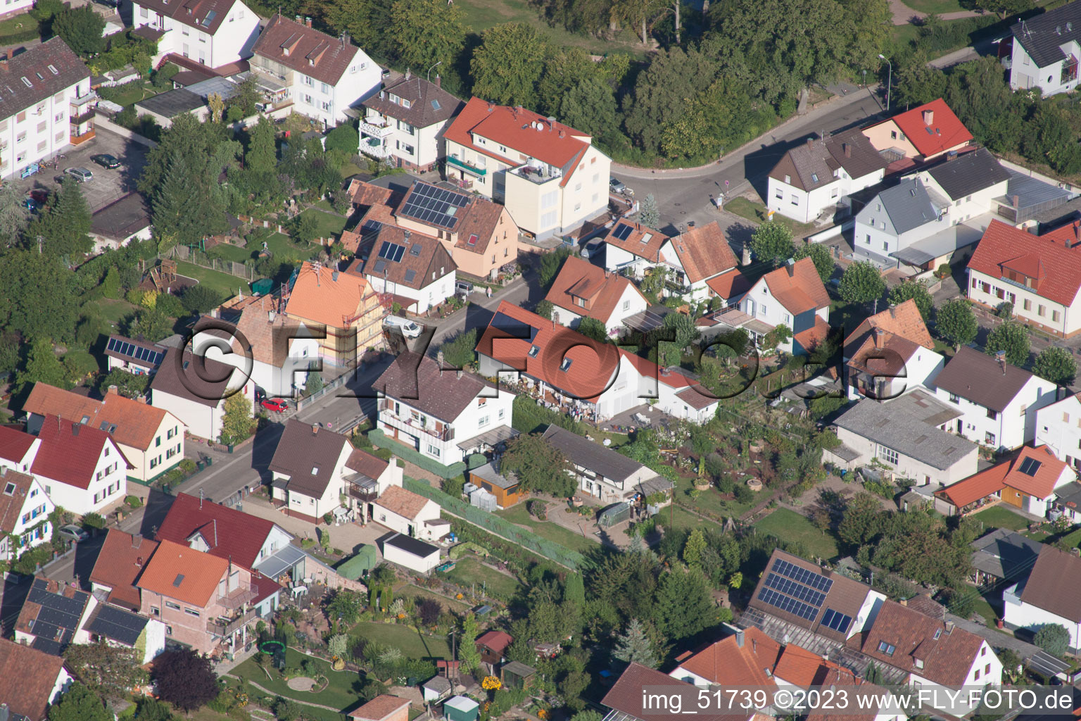 Kandel, Waldstr im Bundesland Rheinland-Pfalz, Deutschland von der Drohne aus gesehen