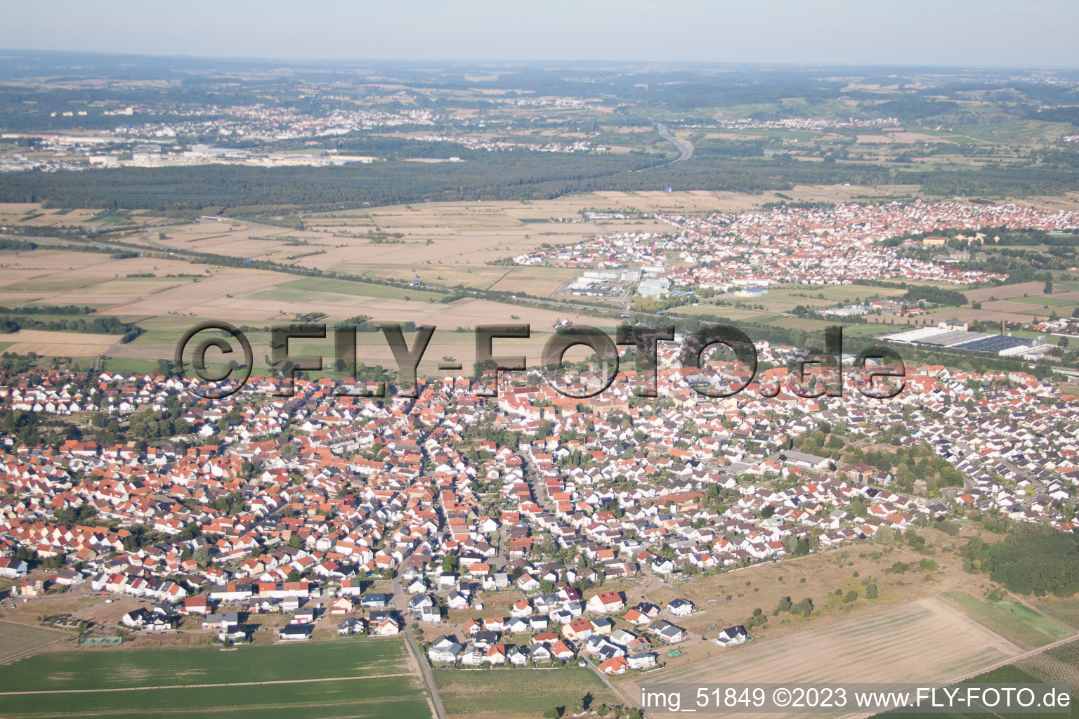 Ortsteil Sankt Leon in St. Leon-Rot im Bundesland Baden-Württemberg, Deutschland aus der Luft