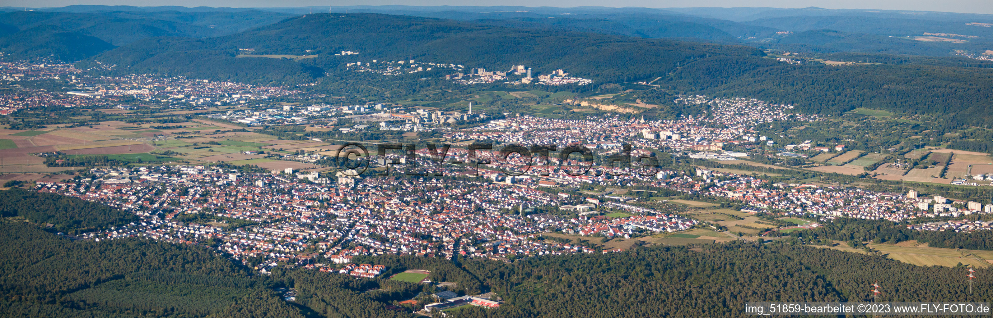 Panorama von Leimen, Nußloch im Bundesland Baden-Württemberg, Deutschland