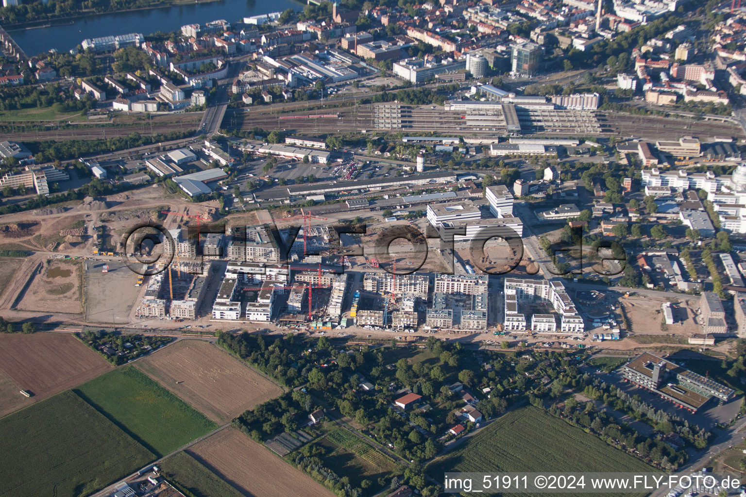 Luftbild von Bahnstadt im Bau in Heidelberg im Bundesland Baden-Württemberg, Deutschland