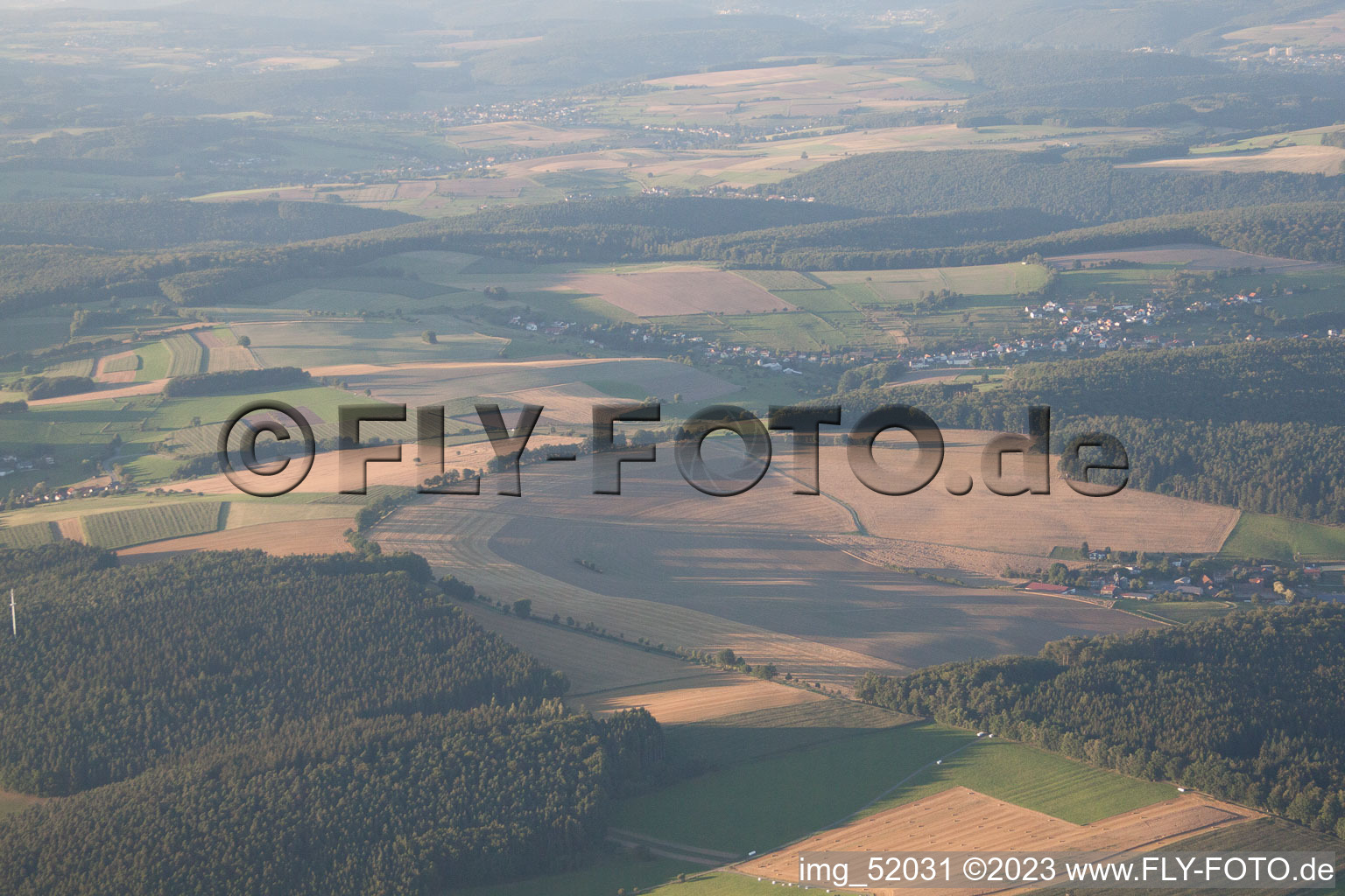 Luftbild von Unter-Mossau im Bundesland Hessen, Deutschland